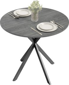 HOMCOM Masă rotundă de bucătărie, 80 cm, blat compact, PAL, metal, Gri | Aosom Romania