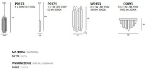 Pendul LED design Premium Class Quality ORGANIC COPPER P0171 MX