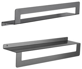 Gedy - Etajeră cu suport pentru prosoape CLEO, 50 cm, gri metalizat