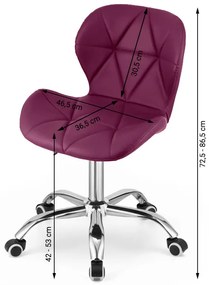 Scaun de birou AVOLA din piele ecologica, culoare visinie