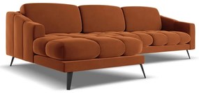 Colțar portocaliu cu tapițerie din catifea (cu colț pe partea stângă) Nalu – Makamii