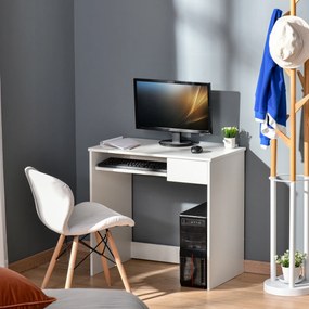 Homcom Birou PC Alb &amp; Stejar 80×45×75 cm – Ideal Dormitor sau Acasa | Aosom Romania
