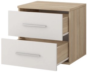 Noptieră Oleg III (Alb + stejar sonoma). 1071609