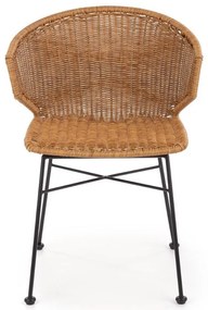 Scaun de bucaterie Besant, ratan / negru