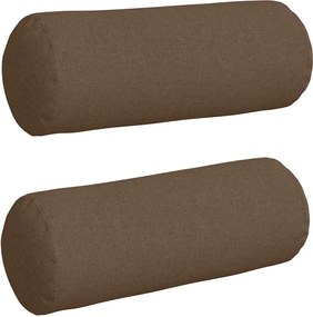 vidaXL Perne Bolster 2 pcs Maro Ø 25 x 70 cm țesătură