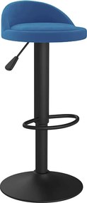 vidaXL Scaun de bar, albastru, catifea