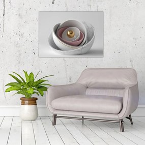 Tablou pe sticlă - Perlă de aur (70x50 cm)
