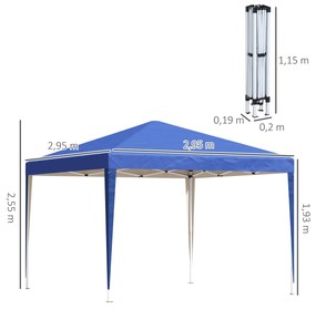 Outsunny Pavilion Pliabil cu Structură din Oțel și Acoperiș Oxford Rezistent la Apă, Ușor de Asamblat, Ideal pentru Evenimente | Aosom Romania