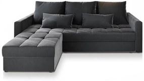 Canapea coltar extensibil ZENOVA 220 x 140 cm, reversibila - gri inchis