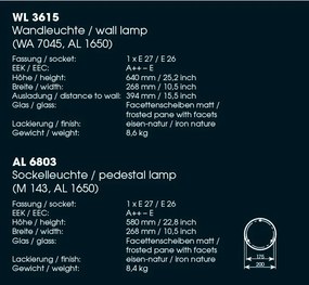 Stalp iluminat exterior din fier forjat, inaltime 58cm, AL 6803