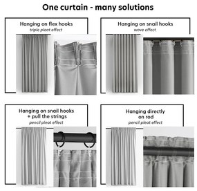 Draperie gri dimout (semi-opacă) din catifea 200x270 cm Velto – Filumi