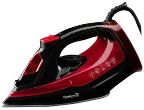 Fier de calcat Hausberg HB-7840RS, 2600 W, talpa ceramica, rosu