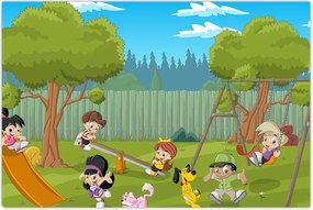 Tablou - Copii la locul de joacă (90x60 cm)