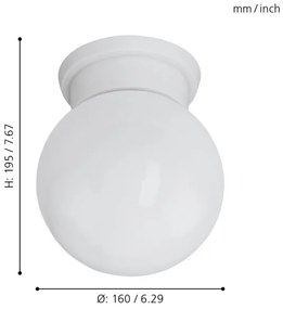 Eglo 94973 - Plafoniera DURELO 1xE27/28W/230V