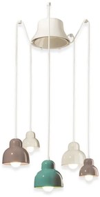 Lustra cu 5 pendule design italian realizat manual din ceramica BERIMBAU Mix