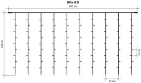 decoLED LED instalație tip plasă, HOBBY LINE - 2x1 m, 100 diode alb cald