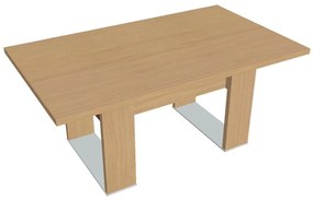 Masă de conferință Verno+ S 170 x 100 cm, stejar deschis / roșu