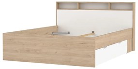 Pat matrimonial în culoare naturală cu aspect de lemn de stejar cu spațiu de depozitare fără somieră 160x200 cm Ikast – Tvilum