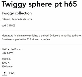 Tarus LED iluminat exterior IP65 Twiggy sphere pt H-65cm negru