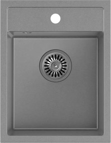 Chiuveta compozit incastrata Quadron Pop Johnny 90 gri 39x50 cm