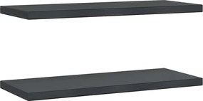 vidaXL Rafturi de perete, 2 buc., 75x30x3 cm, negru oțel inoxidabil