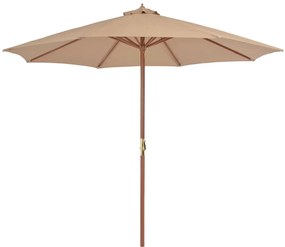 Umbrela soare de exterior, stalp metalic, 300 cm, gri taupe