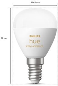 SET 2x bec LED dimabil Philips Hue WHITE AMBIANCE P45 E14/5,1W/230V