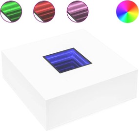 vidaXL Măsuță de cafea cu LED infinity, alb, 100x100x40 cm