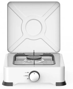 Aragaz cu capac Rosberg R51454E1, 2.2 kWh, 30 mbar,1arzator, Otel carbon, Alb