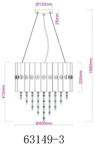 Lustră pe cablu Globo 63149-3 ELEOS 3xE27/40W/230V d. 40 cm