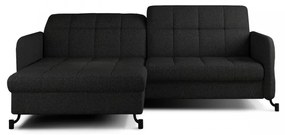 Canapea extensibila cu spatiu pentru depozitare, 225x105x160 cm, Lorelle L01, Eltap (Culoare: Negru pepit / Inari 96)