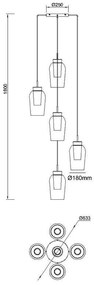 Lustra cu 3 pendule design modern Nora auriu/ marmura alba