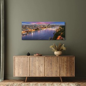 Tablou cu orașul Bratislava cu râu (120x50 cm)