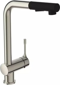 Baterie bucatarie cu dus extractibil Ideal Standard Ceralook BlueStart argintiu Silver Storm