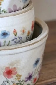 Ghiveci din ceramică cu flori de câmp, crem, H9,5/D16,5 cm, „Fleurville”