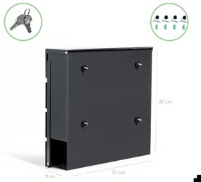 CPG6 - Cutie postala personalizata, cutie de scrisori, metalica, stil industrial - Gri - Auriu
