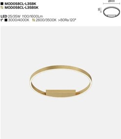 Plafoniera design modern LED Rim 60cm alama