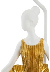Veioză albă/aurie cu abajur textil (înălțime 90,5 cm) Dancer – Mauro Ferretti