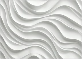 Tablou pe sticlă - Valuri Albe 3D (70x50 cm)