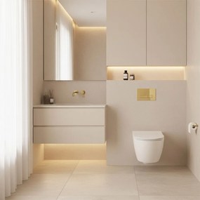 Cadru WC încastrat Rea cu buton HD Gold