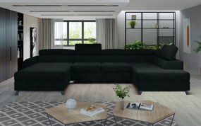 Canapea modulara, extensibila, cu spatiu pentru depozitare, 370x98x190 cm, Josette R02, Eltap (Culoare: Gri deschis texturat / Sawana 21)