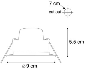Set de 6 spoturi îngropate negre inclusiv LED reglabil în 3 trepte IP65 - Blanca