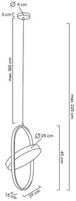 Lustra suspendata LED design minimalist SPINER 26 negru