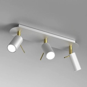Lustra cu 3 spoturi mini GU10 directionabile design modern PRESTON GOLD alb, auriu