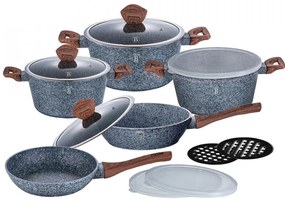 Set oale si tigai marmorate (13 piese) din aluminiu forjat Forest Line Berlinger Haus BH 6197