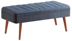 Masă de sufragerie extensibilă cu 2 scaune și 2 bănci Vlasta (nuc + albastru închis). 1073080