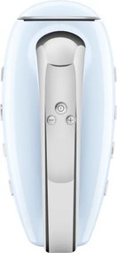 Mixer manual SMEG 50's Style HMF01PBEU, 250 W, 9 viteze, Functie Turbo, Afisaj LED, Timer, Accesorii, Albastru