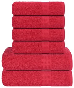 vidaXL Set prosoape 6 piese rosu 360 g/m² 100% bumbac