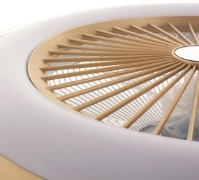 Plafonieră LED dimabilă cu ventilator ZEPHYR LED/48W/230V auriu + telecomandă