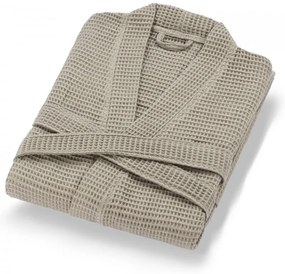 Halat de baie bej XL din bumbac Mia Waffle - Foutastic